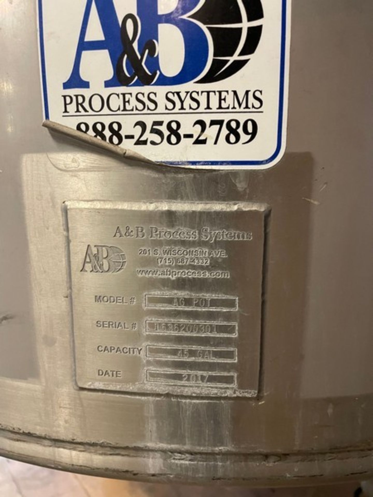 Balast Tank - AB Process Systems Model: AG POT SeriaL: 1636200301; Capacity 45 gal; Year 2017 ( - Image 2 of 4