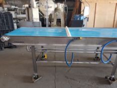 Aquainox Stainless Steel Food Grade Belt Conveyor, Aprox. 34" Wide x 240" Long x 38" High, 3 Phase