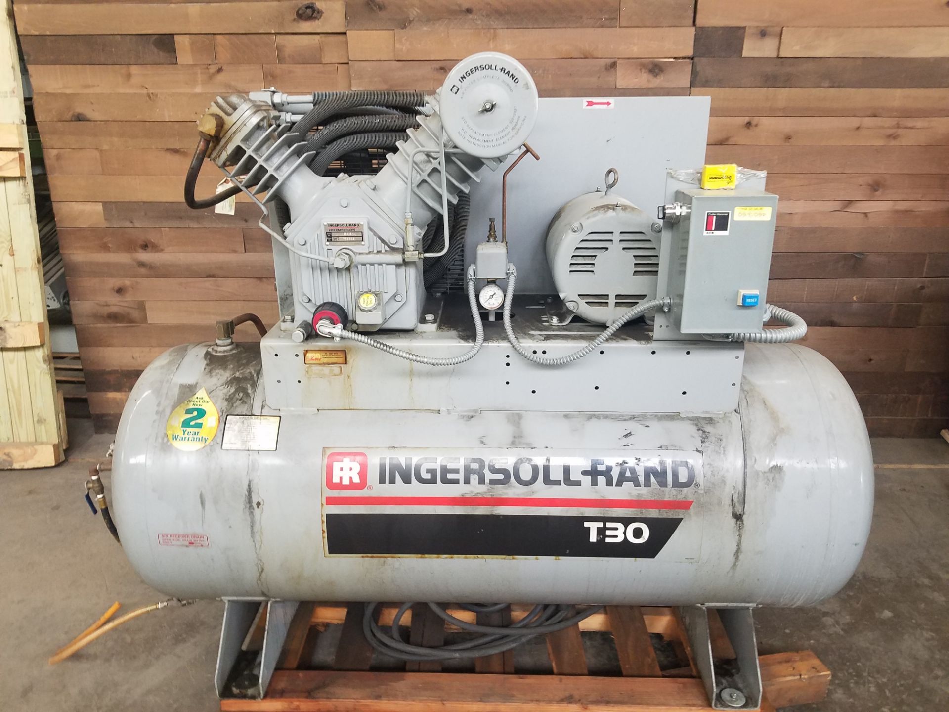 Ingersoll Rand 10 hp Air Compressor, Model T30 with 120 Gal. Tank, 230/460 V, 3 Phase