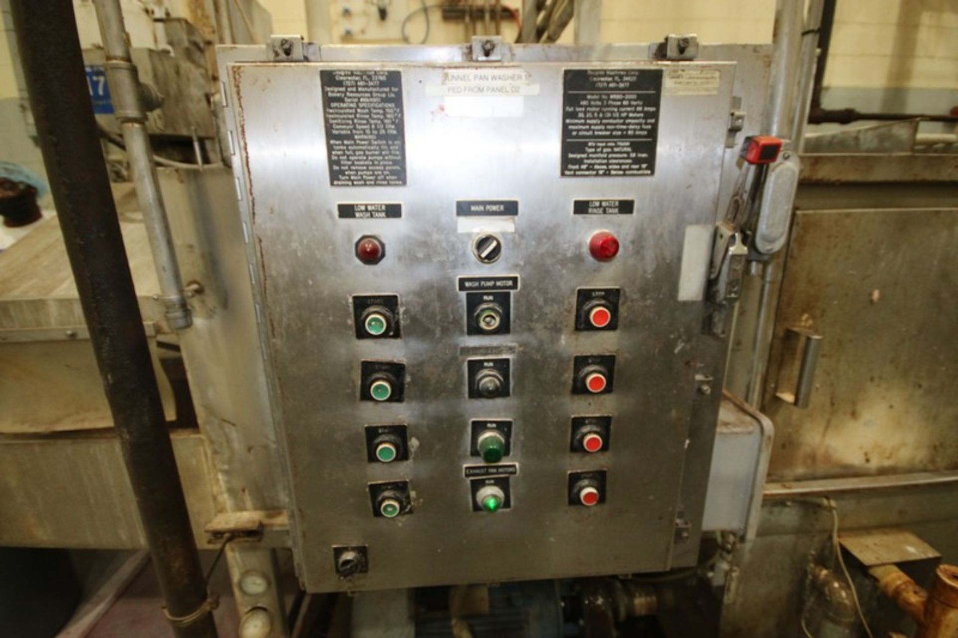 Douglas S/S Tunnel Pan Washer, M/N WRBO-2000, 480 Volts, 3 Phase, 715,000 BTU (PAN Wash #1) (LOCATED - Bild 3 aus 10