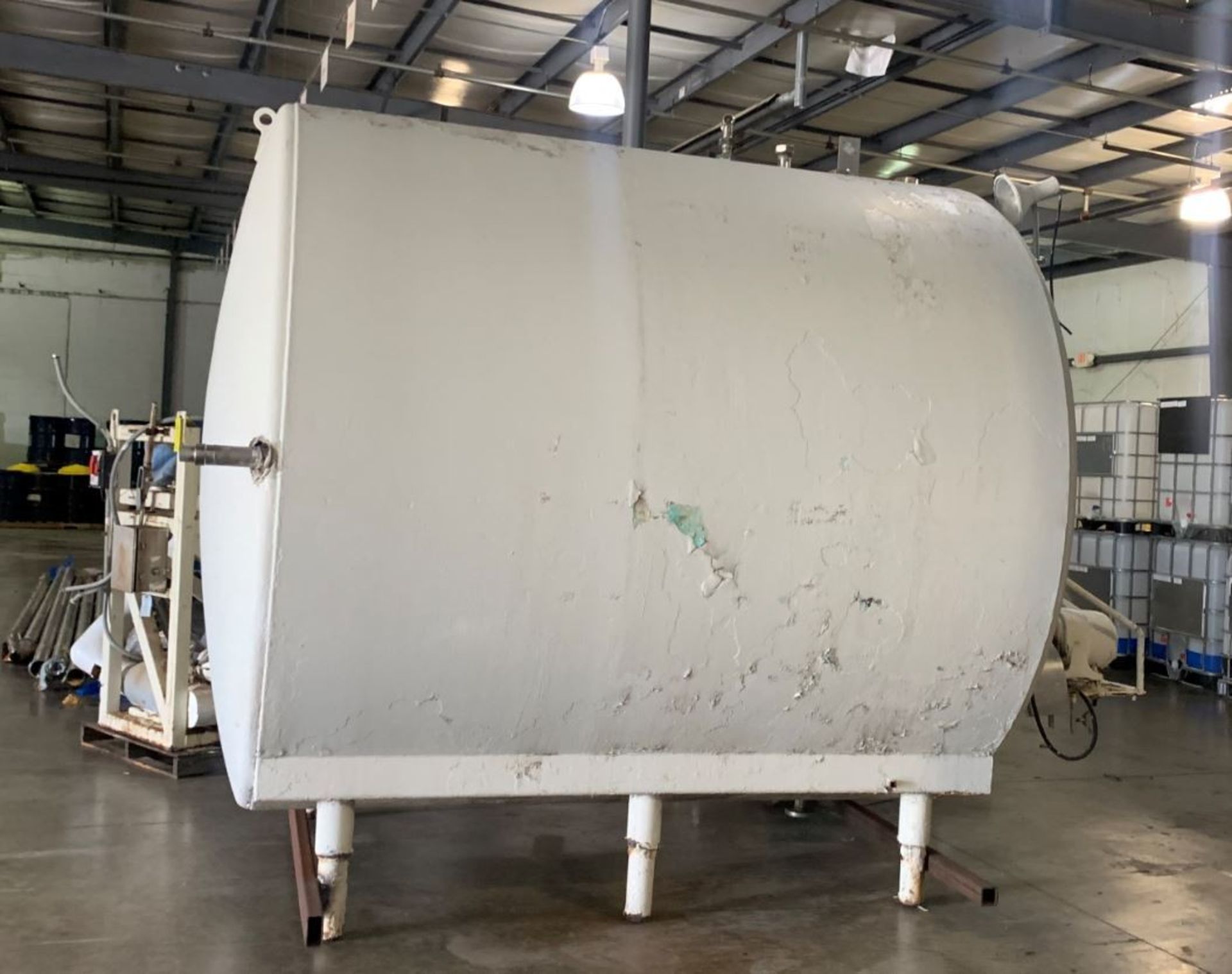 3000 Gallon Jacketed Insulated Stainless Steel Horizontal Storage Tank, horizontal mixer. (LOCATED - Image 3 of 3