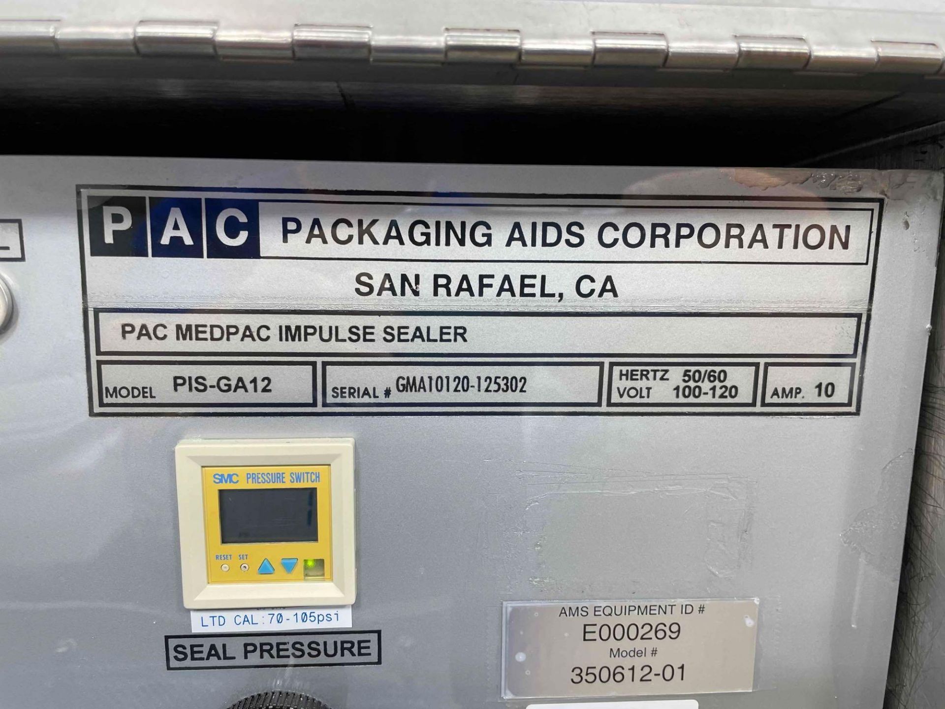 Make: PAC Packaging Aids Corporation, Model: PIS-GA12, Type: Impulse Sealer, Serial Number: - Image 13 of 13