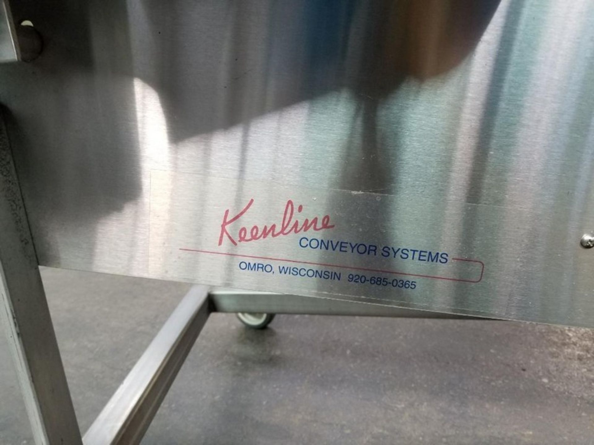 Keenline S/S Sanitary 90 deg intralox belt conveyor, Serial # 20211SAR, This unit was last used in - Image 9 of 10