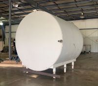 3000 Gallon Jacketed Insulated Stainless Steel Horizontal Storage Tank, horizontal mixer. (LOCATED