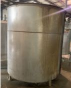 800 Gallon (approx.) Stainless Steel Single Wall Tank- 5 ft diameter, 6 ft straight side (LOCATED IN