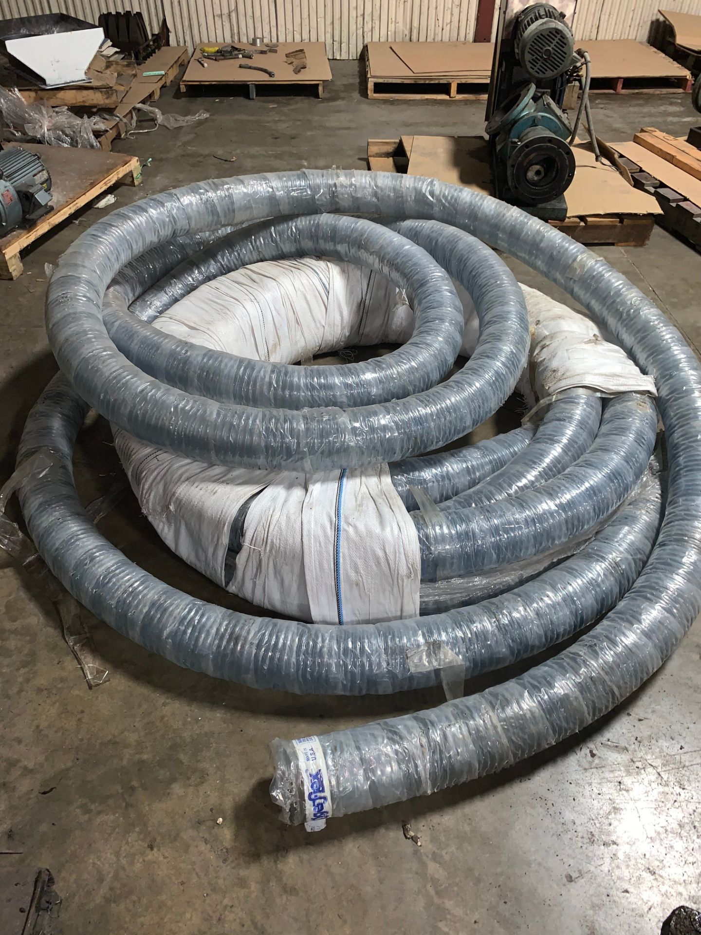 Never used approx. 50 ft of 5" Diameter reinforced plastic tubing (LOCATED IN IOWA, RIGGING INCLUDED - Image 6 of 6