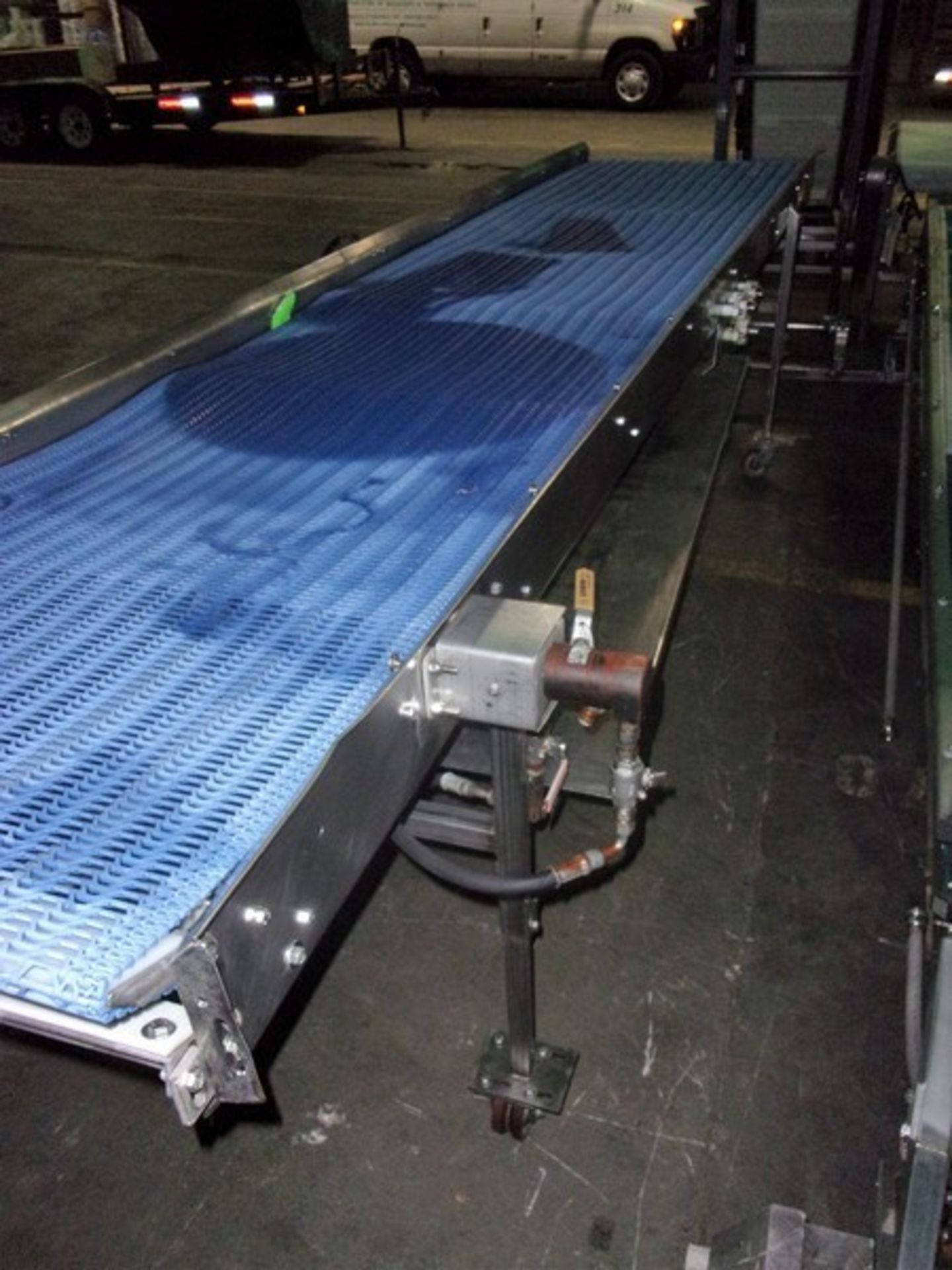 Aprox. 34" x 167" S/S Sanitary Blue Intralox Belt Conveyor, All S/S Construction, Infeed and - Image 7 of 11