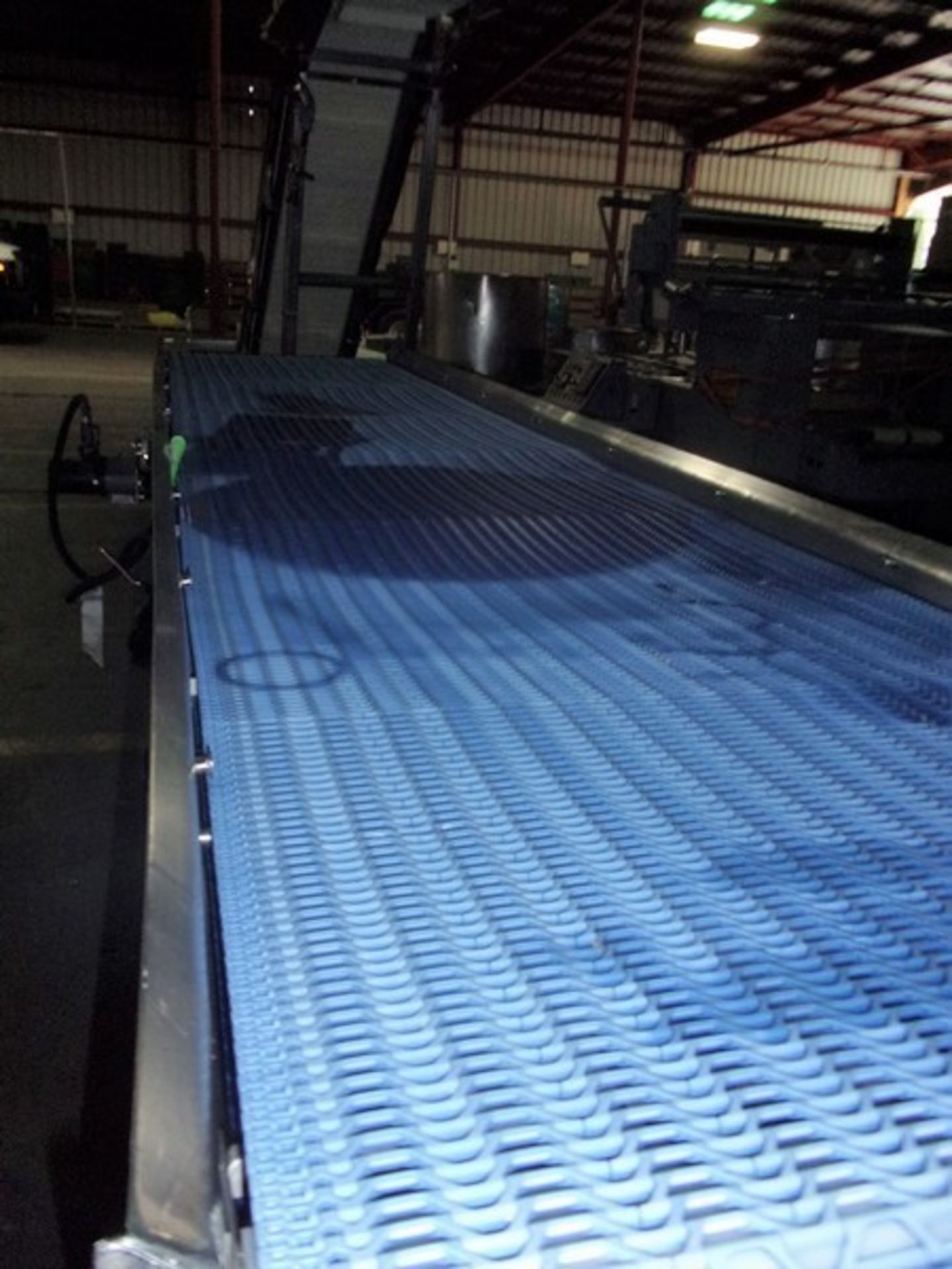 Aprox. 34" x 167" S/S Sanitary Blue Intralox Belt Conveyor, All S/S Construction, Infeed and - Image 2 of 11