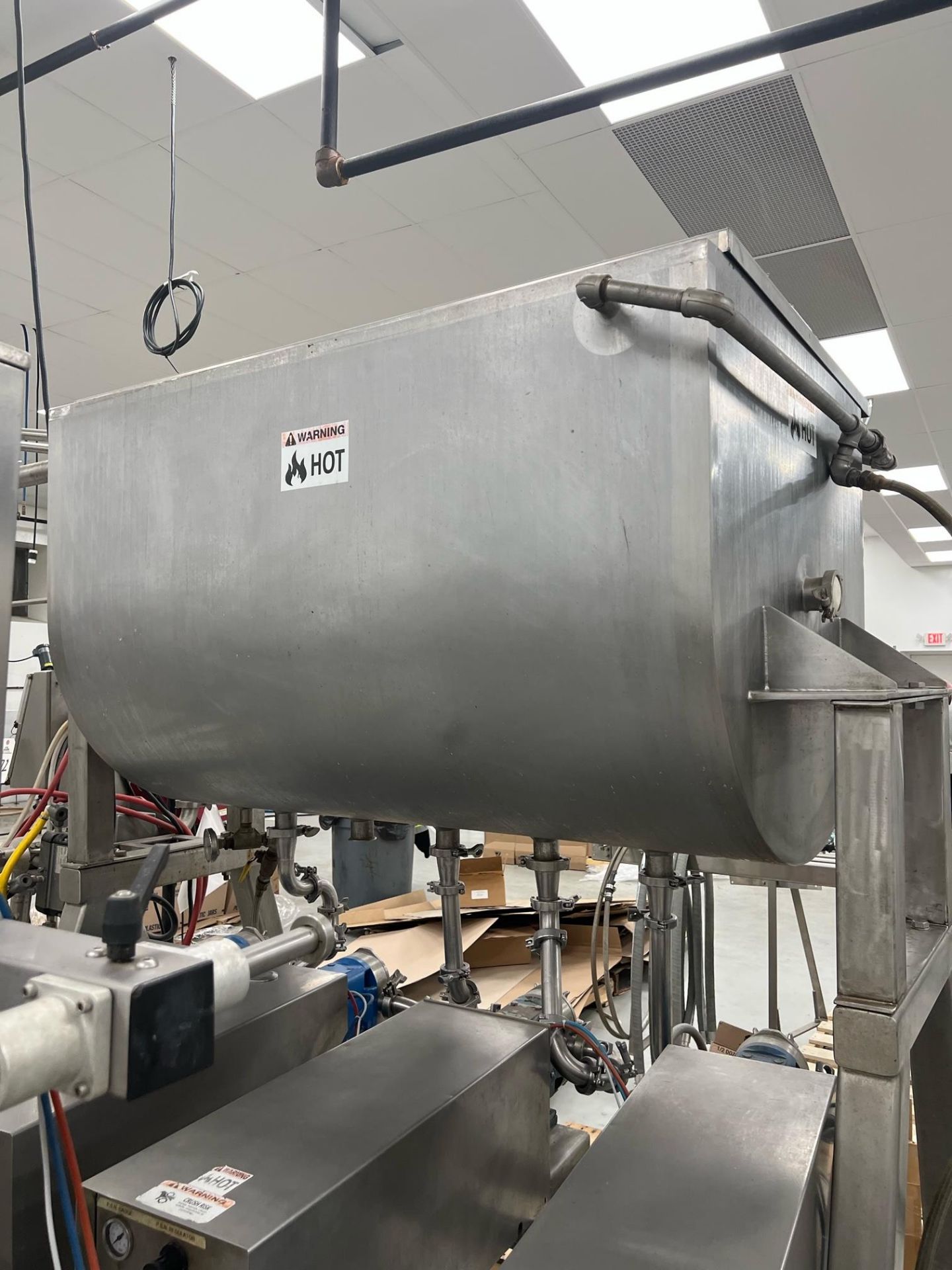Oden G & B 4-Head Positive Displacement Filler with 200 Gal. Hopper, Jacketed Steam and Steam Box, - Image 2 of 9