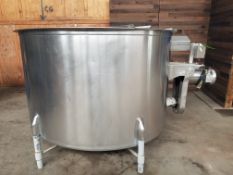 Stainless Steel Mixing Tank, 72" wide x 48" high, 3 HP, Volt 230-460 (Located Fort Worth, TX)