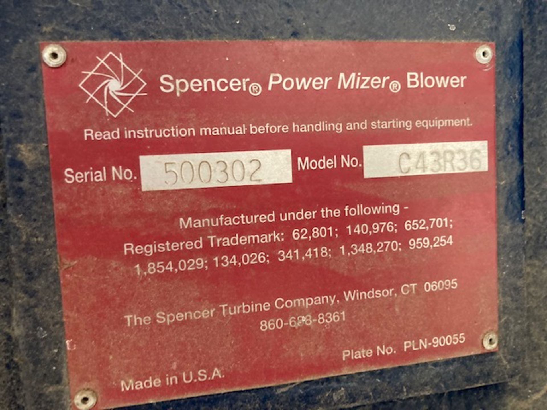 Spencer Power Mizer 150 hp Waste Water Blower, - Image 5 of 6