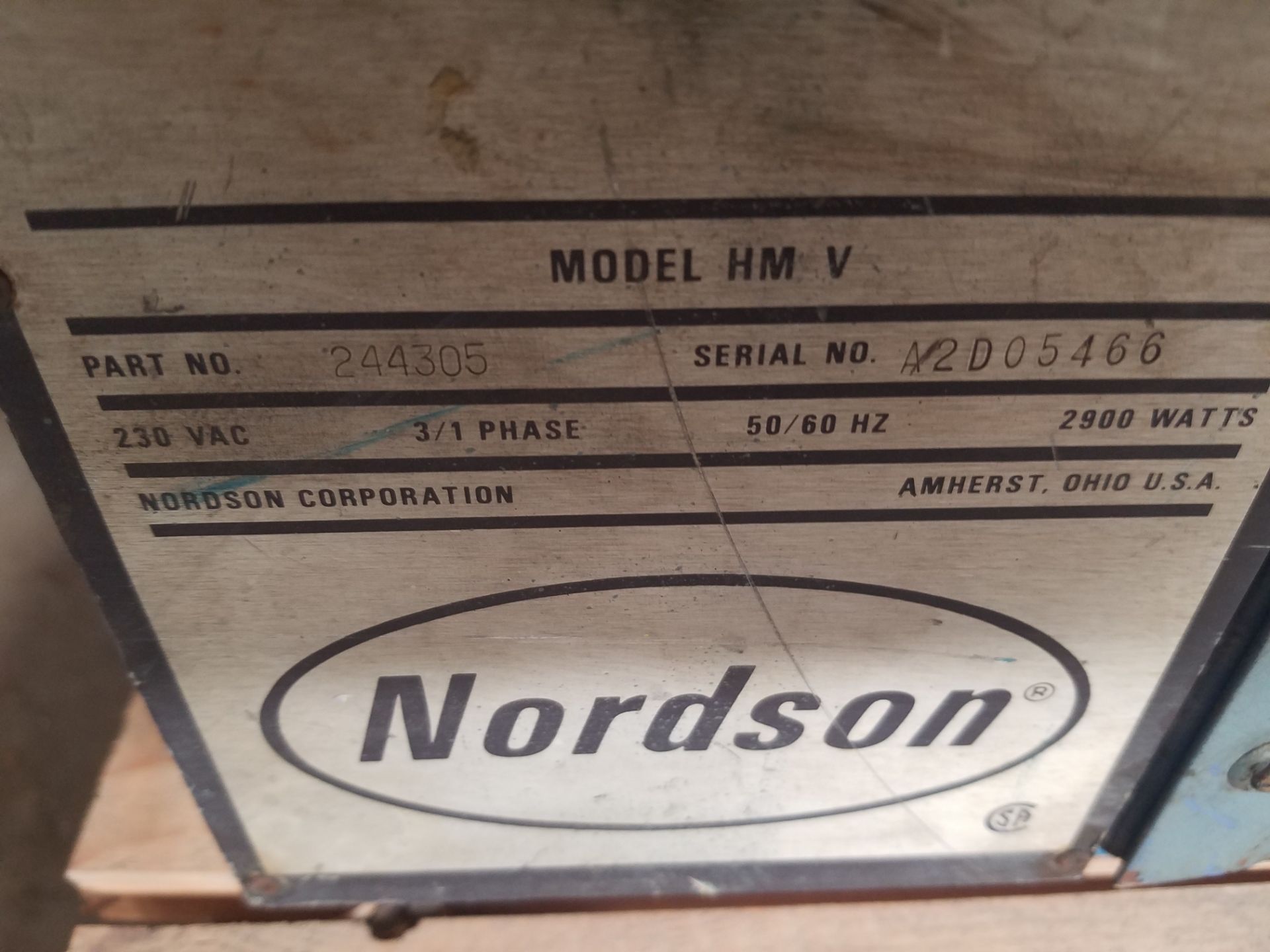 Nordson HMV Glue Pot, S/N A2D05466, Volt 230 (Loading, Rigging & Site Management Fee $50.00 USD) - Image 3 of 3