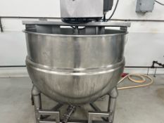 Groen 200 Gal. Steam Jacketed Sweep Tank, 3 hp, 3 Phase Motor, 100 psi (Loading Fee $500)