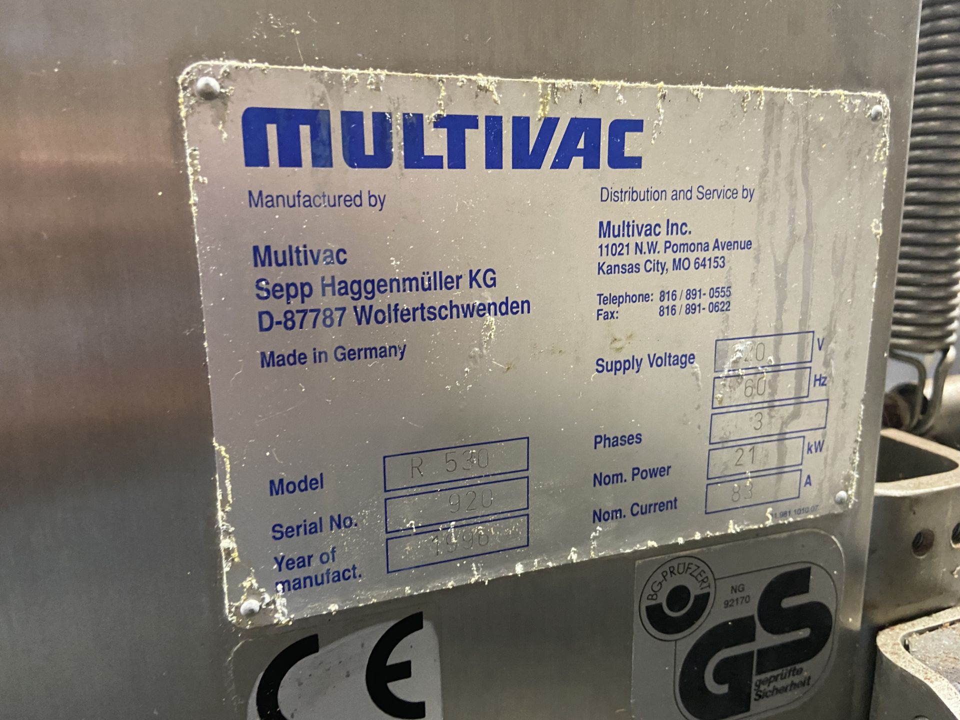 Multi-Vac Thermoformer Sealer, M/N R 530, S/N 920, 220 Volts, 3 Phase (LOCATED IN FT. ATKINSON, - Image 4 of 5