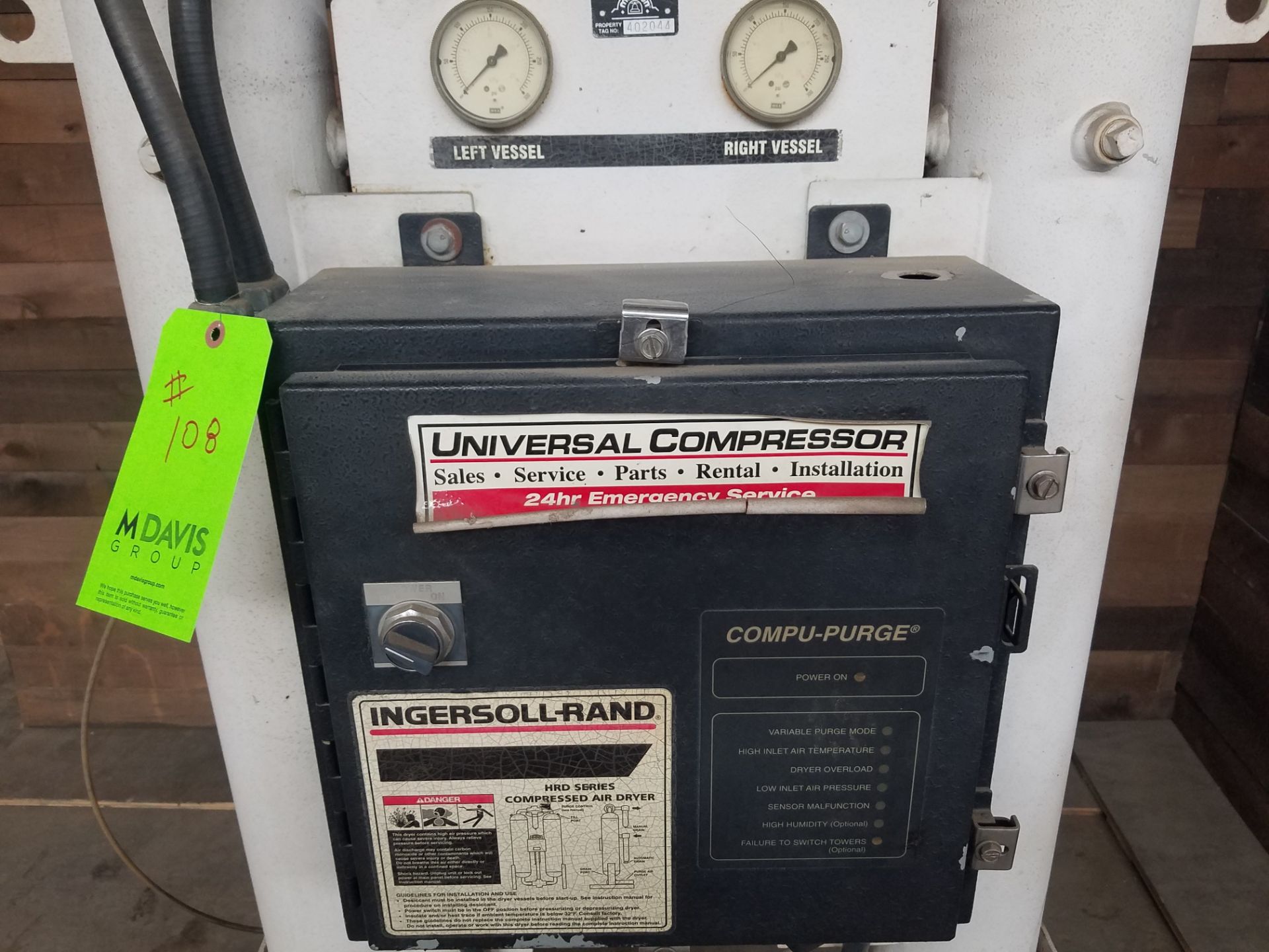 Ingersoll-Rand HRD56-CSP Air Dryer, Serial #00GHRDA1267, Volt 120 - Image 5 of 6