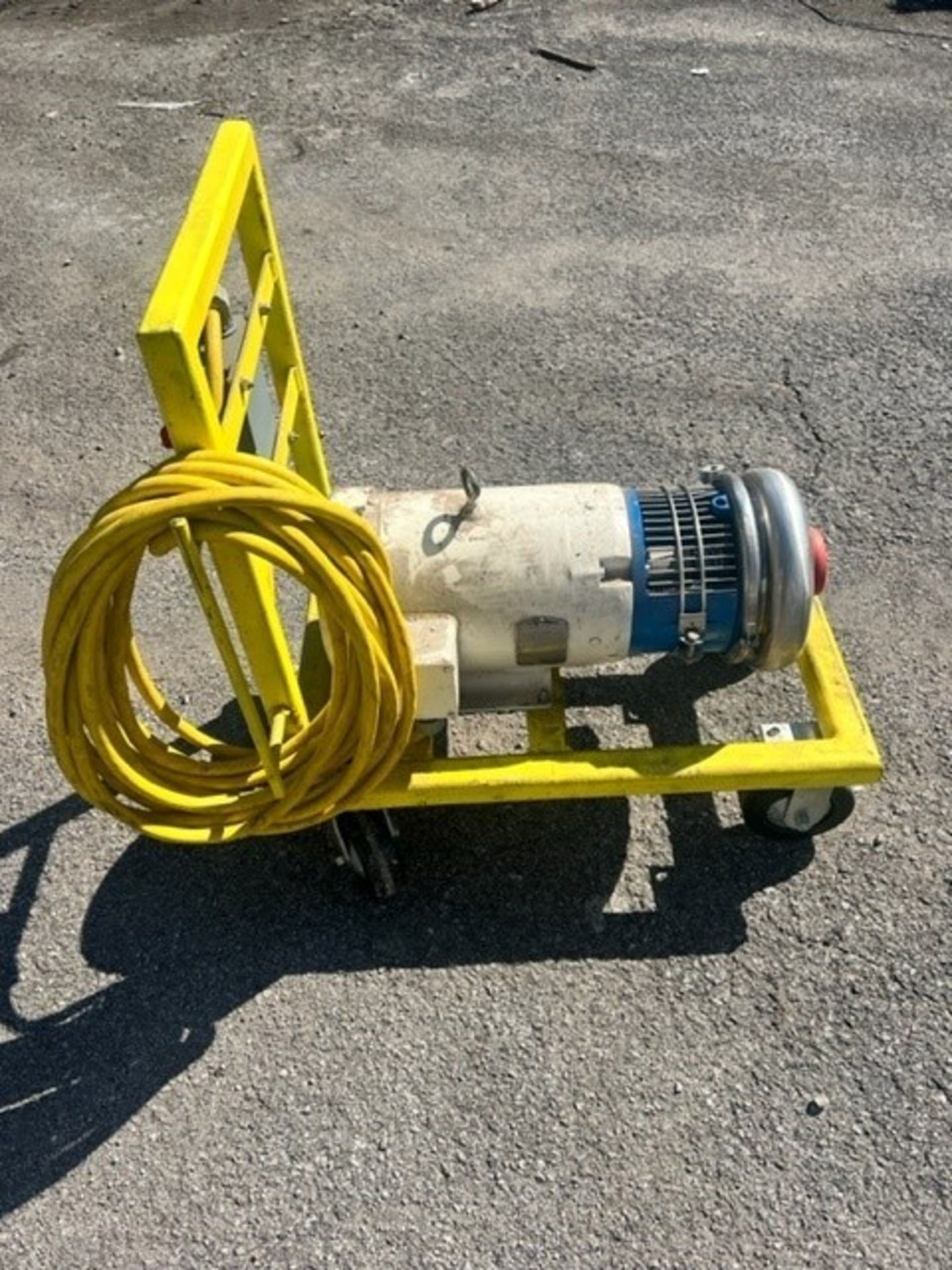 Tri-Clover 7.5 hp Centrifgal Pump on Cart with 2" x 3" Clamp Type S/S Head, with Safety Switch, 1725