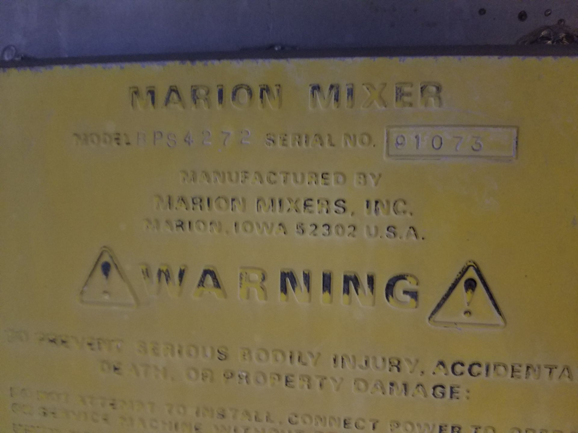 Marion BPS 4272 Blending Mixer, Serial # 91073, 65 cu. Ft (Loading, Rigging & Site Management Fee - Image 6 of 10