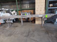 Aprox. 7-1/2" x 168" S/S Plastic Belt Conveyor with Wash Down Motor (Loading, Rigging & Site