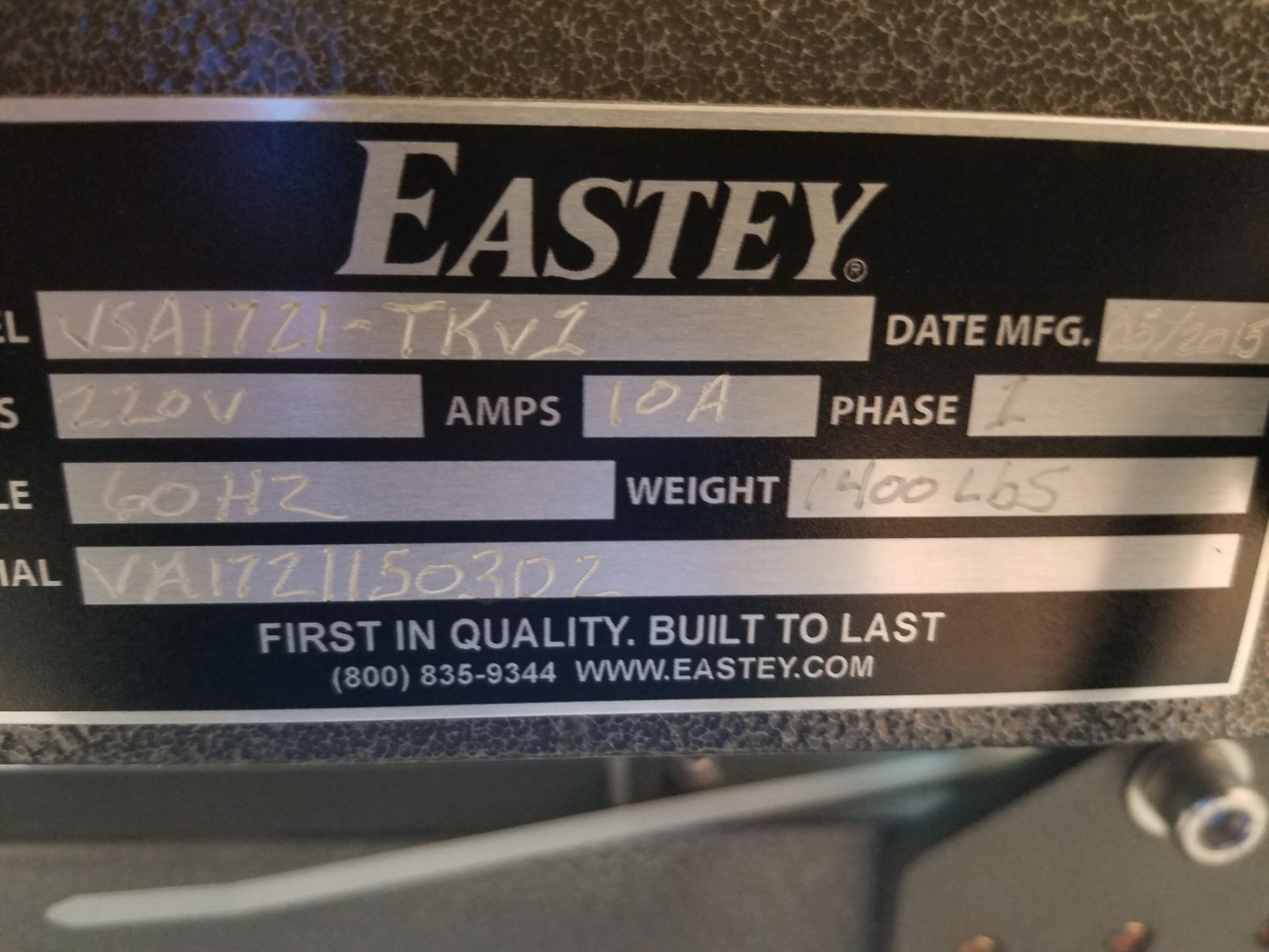 Eastey VSA1721-TKV1 Automatic L-Bar Sealer, S/N VA1721150307, Volt 220, Single Phase, YR. 2015 - Image 5 of 5