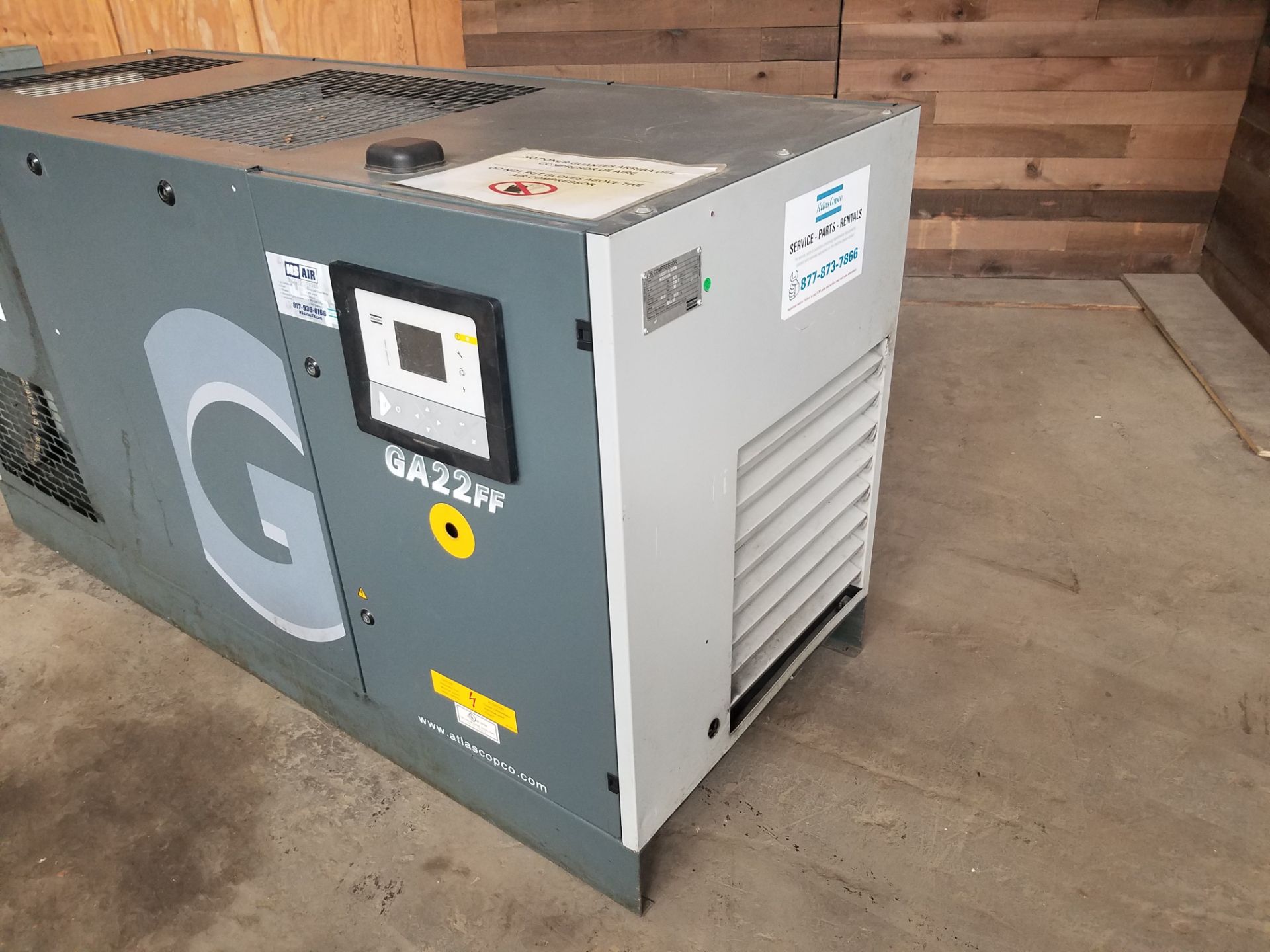 Atlas Copco GA22FF A 125 FM Screw Air Compressor, Serial # 00GHRDA1267, YR 2013 ( - Image 2 of 5