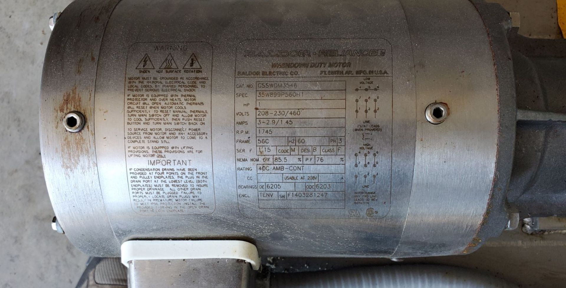 Washdown Viking Pump Model F4724 Stainless Steel wet parts on base, Gear Box and Dual Voltage (230/ - Image 4 of 5