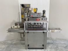 Kaps All Capper, Model A, S/N 4088, 6-Spindles with Elevator, Vibratory Feeder, Power 220 Volts /