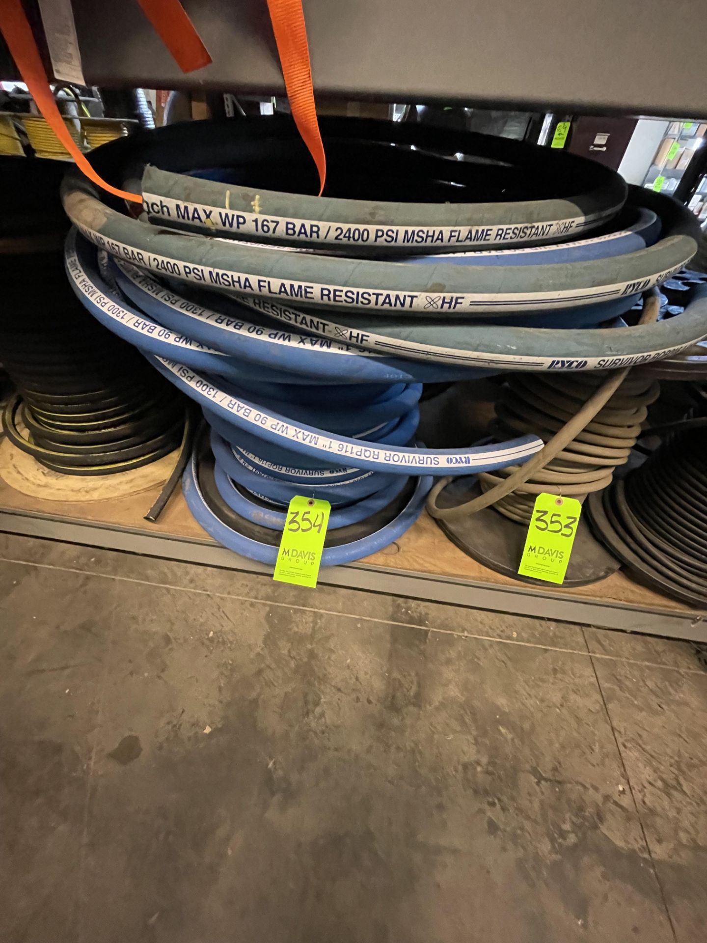 MULTIPLE RYCO SURVIVOR RQP HYDRAULIC HOSES 1" 1300psi (ALL PURCHASES MUST BE PAID FOR AND REMOVED BY