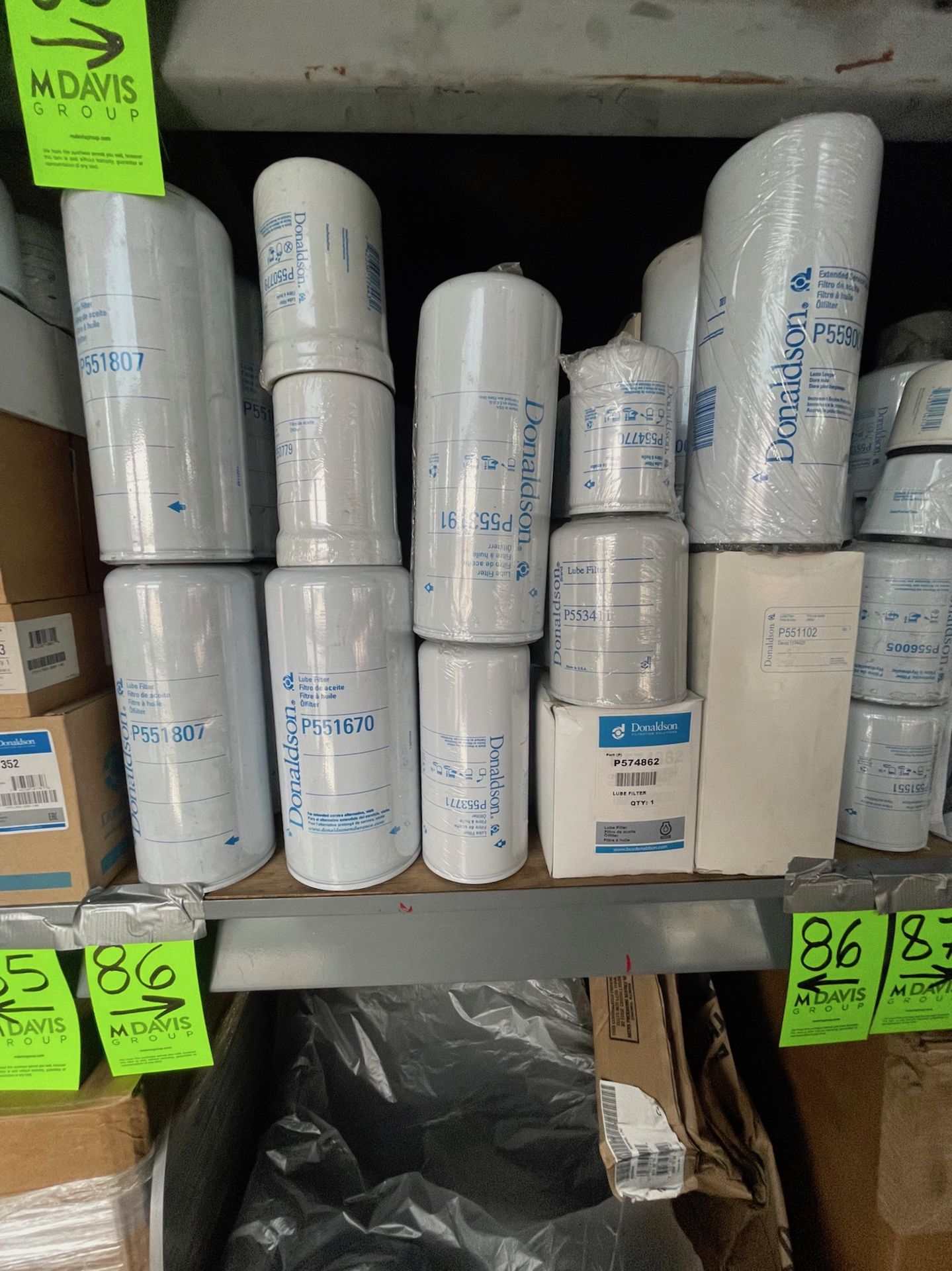 ASSORTED DONALDSON FILTERS, INCLUDES LUBE FILTERS, ETC (ALL PURCHASES MUST BE PAID FOR AND REMOVED