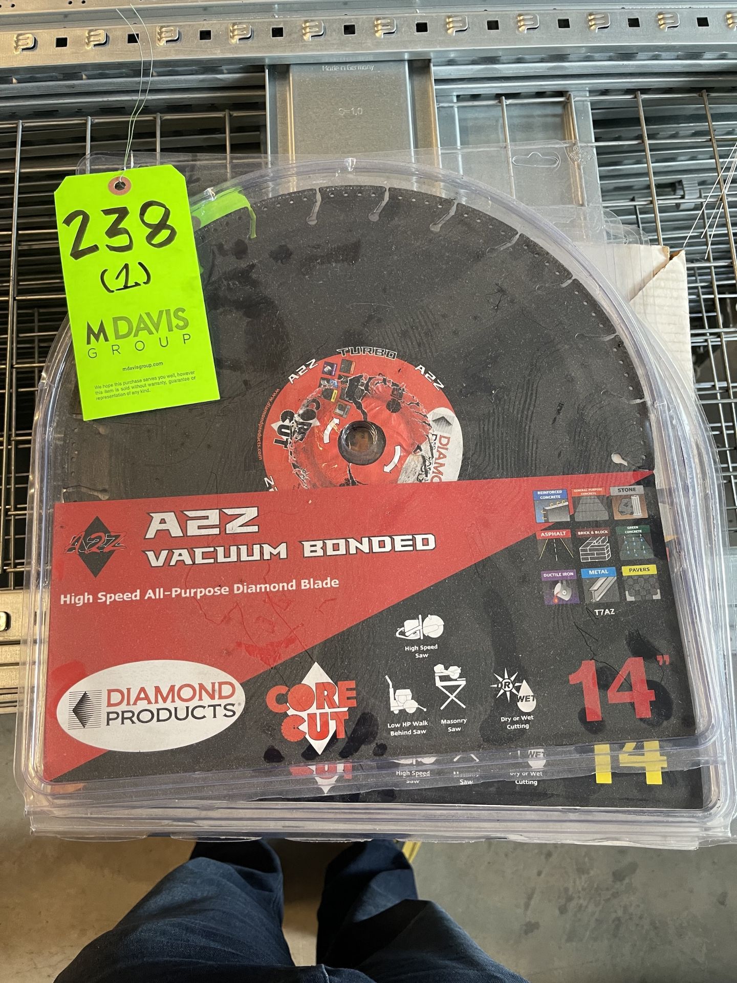 NEW DIAMOND PRODUCTS HIGH SPEED DIAMOND SAW BLADE (SEE PHOTOS FOR DETAILS) (ALL PURCHASES MUST BE