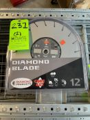 (2) DIAMOND PRODUCTS DIAMOND BLADE SAW BLADES (SEE PHOTOS FOR DETAILS) (ALL PURCHASES MUST BE PAID