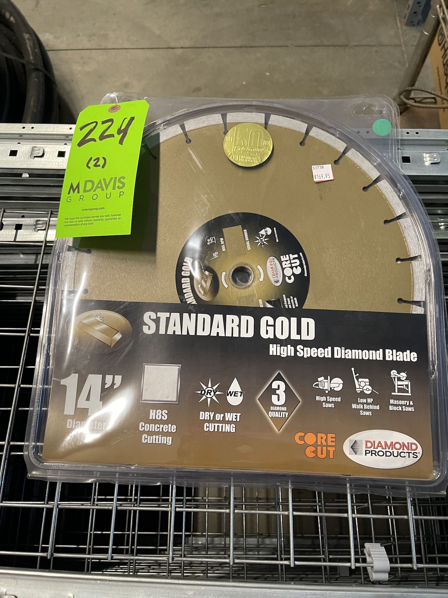 (2) NEW DIAMOND PRODUCTS HIGH SPEED DIAMOND SAW BLADES (SEE PHOTOS FOR DETAILS) (ALL PURCHASES