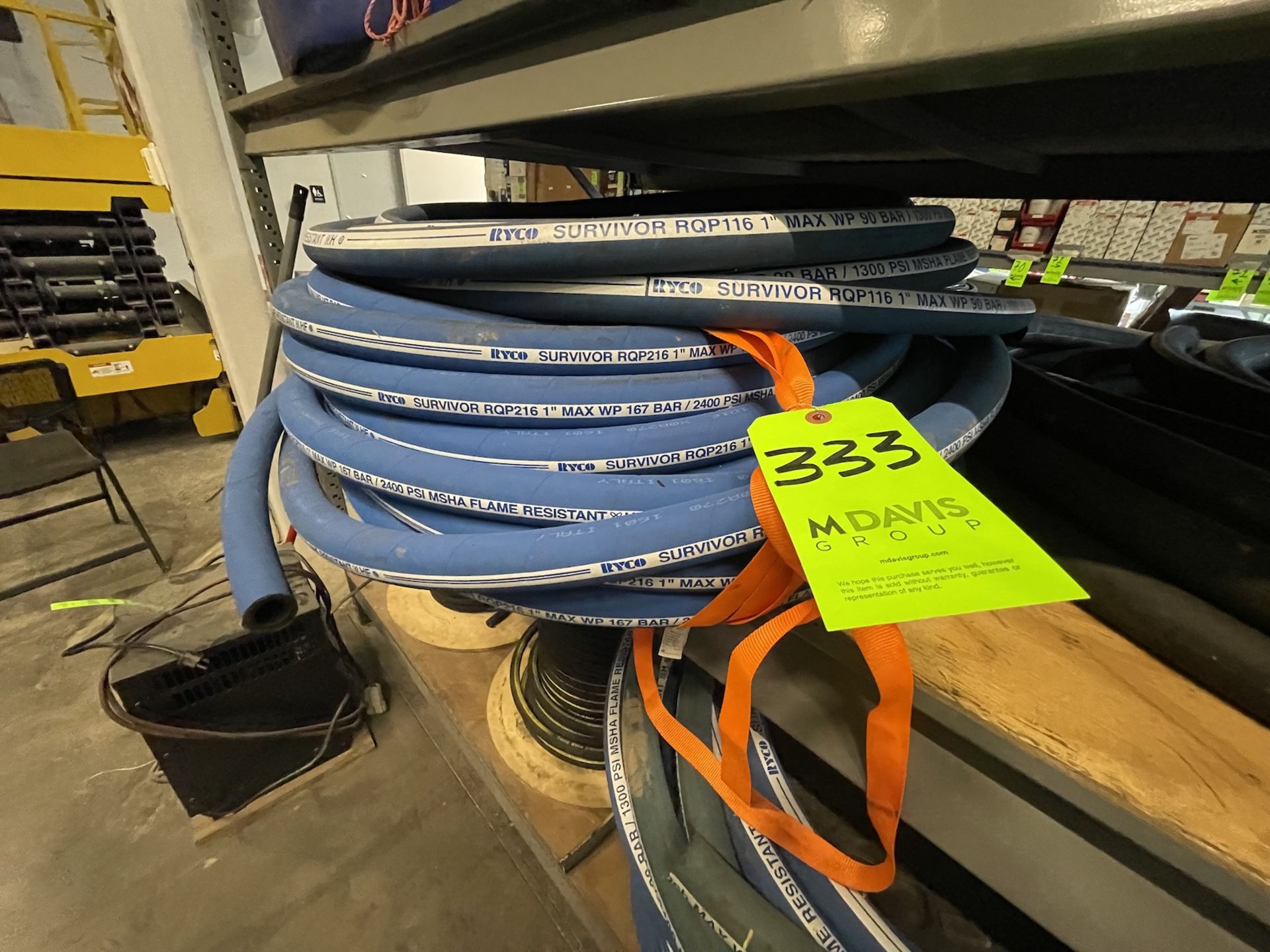 RYCO SURVIVOR RQP116 HYDRAULIC HOSE 2400psi (ALL PURCHASES MUST BE PAID FOR AND REMOVED BY 5/4/