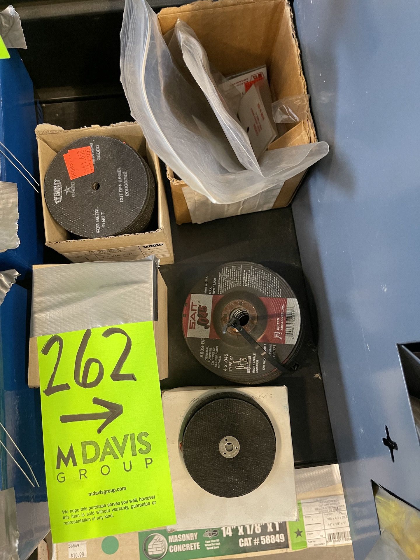 LOT OF ASSORTED ABRASIVES, INCLUDES NEW CUT OFF WHEELS, ZIP-TIES, ETC (ALL PURCHASES MUST BE PAID - Image 2 of 3
