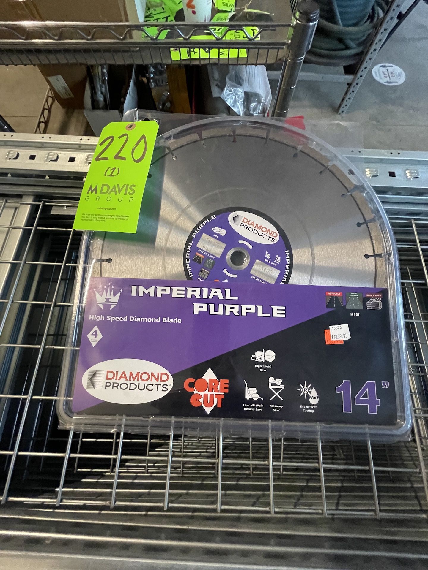 NEW DIAMOND PRODUCTS HIGH SPEED DIAMOND SAW BLADES (SEE PHOTOS FOR DETAILS) (ALL PURCHASES MUST BE