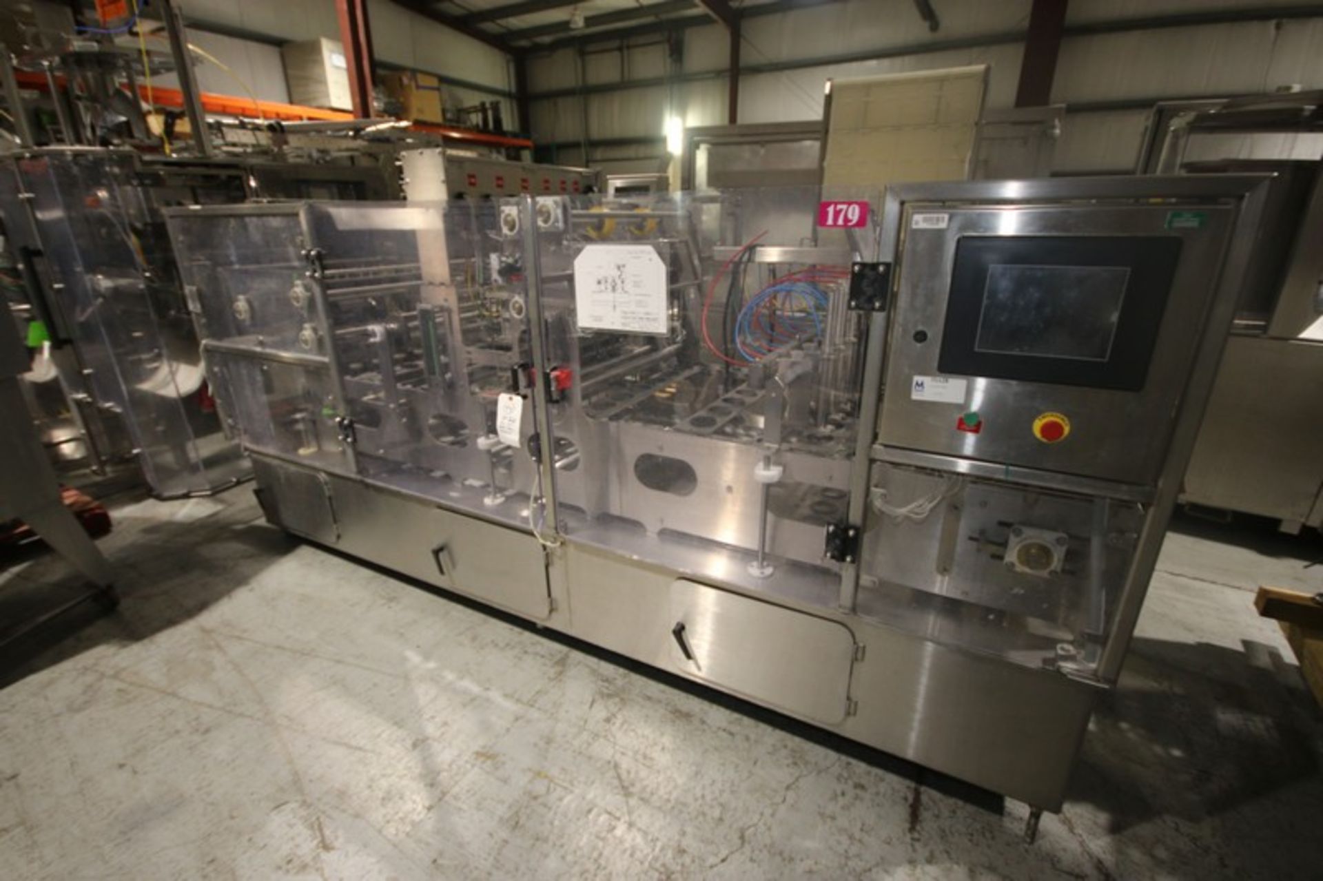 Pac-Tec 6-Wide Cup Filler, M/N PT-65, S/N 2229, 220 Volts, 3 Phase, with Control Panel, with Allen-