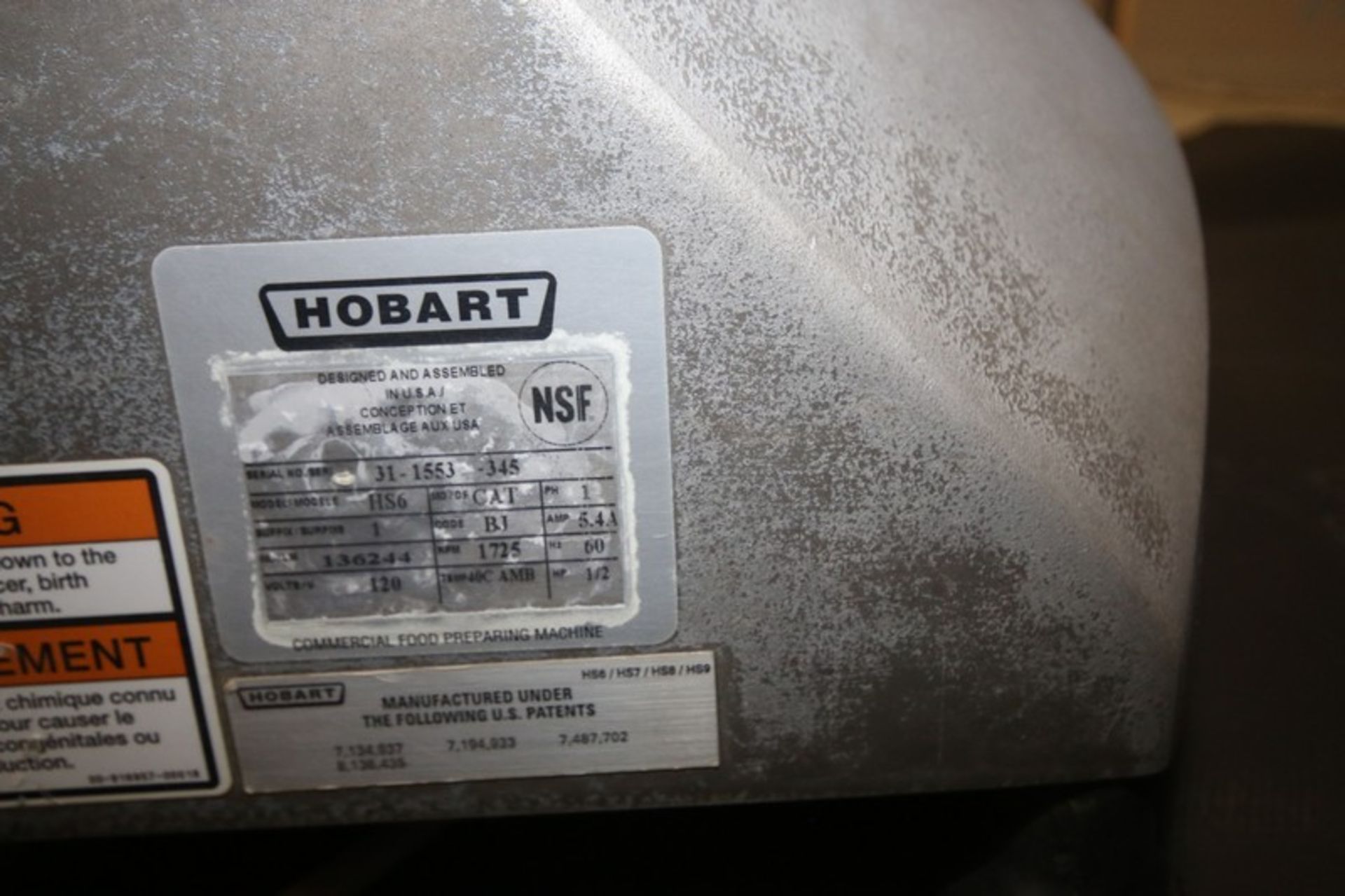 Hobart Deli Slicer, Model HS6, SN 31-1553-345, 120V (INV#83486)(Located @ the MDG Auction Showroom - Image 4 of 5