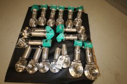 Lot of (18) Tri Clover & Alfa Laval Pneumatic S/S Butterfly Valves, 2.5", 3", & 4", Clamp Type (