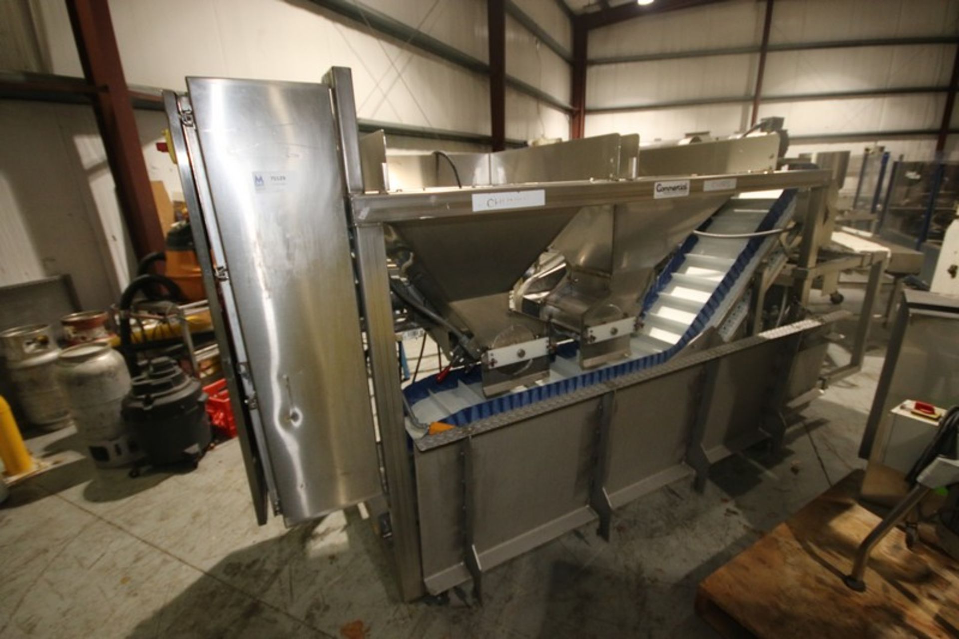 Commercial S/S Chips/Chunk Feeder Conveyor, S/N MU120310604, Job No.: 10604, with Flighted Conveyor, - Bild 4 aus 16