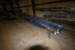 S/S Incline Conveyor, with Aprox. 17-1/2" W Plastic Belt, with Sterling 1 hp S/S Clad Motor, Belt to