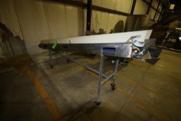 Incline S/S Conveyor, Aprox. 11 ft. L, with Aprox. 24" W Plastic Belt, with S/S Frame (HANDLING,
