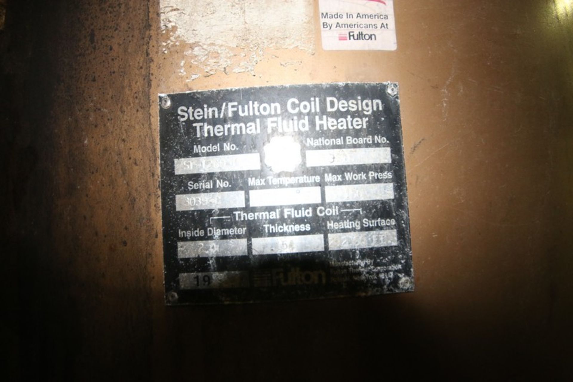 Stein/Fulton Coil Design Thermal Fluid Heater, M/N ST-1260-F, S/N 3039-C, with (2) additional Pump & - Image 10 of 13