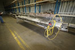 Straight Section of S/S Conveyor, with Aprox. 29" W Plastic Belt, with Top Pack Off Section of