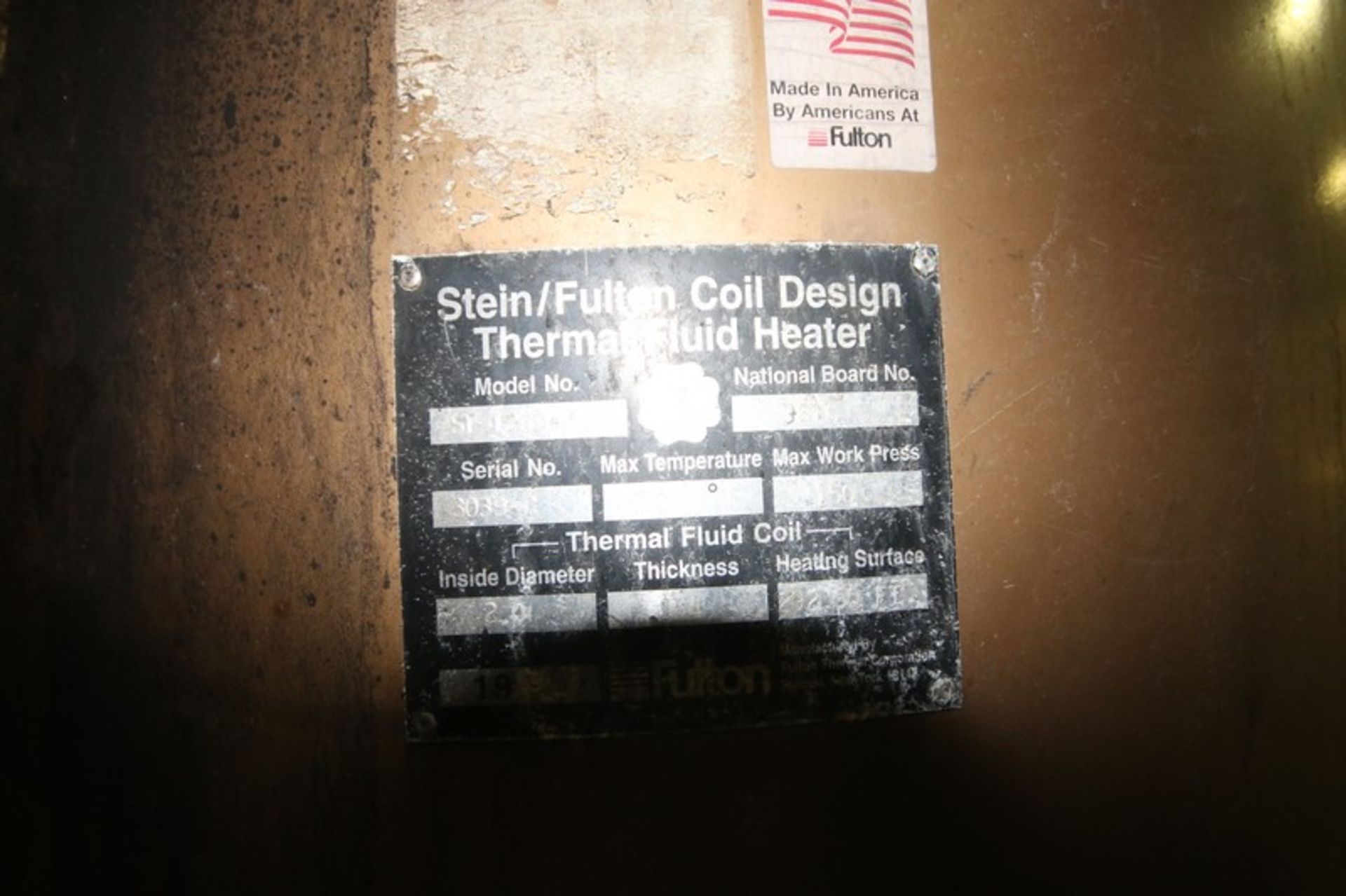 Stein/Fulton Coil Design Thermal Fluid Heater, M/N ST-1260-F, S/N 3039-C, with (2) additional Pump & - Image 9 of 13