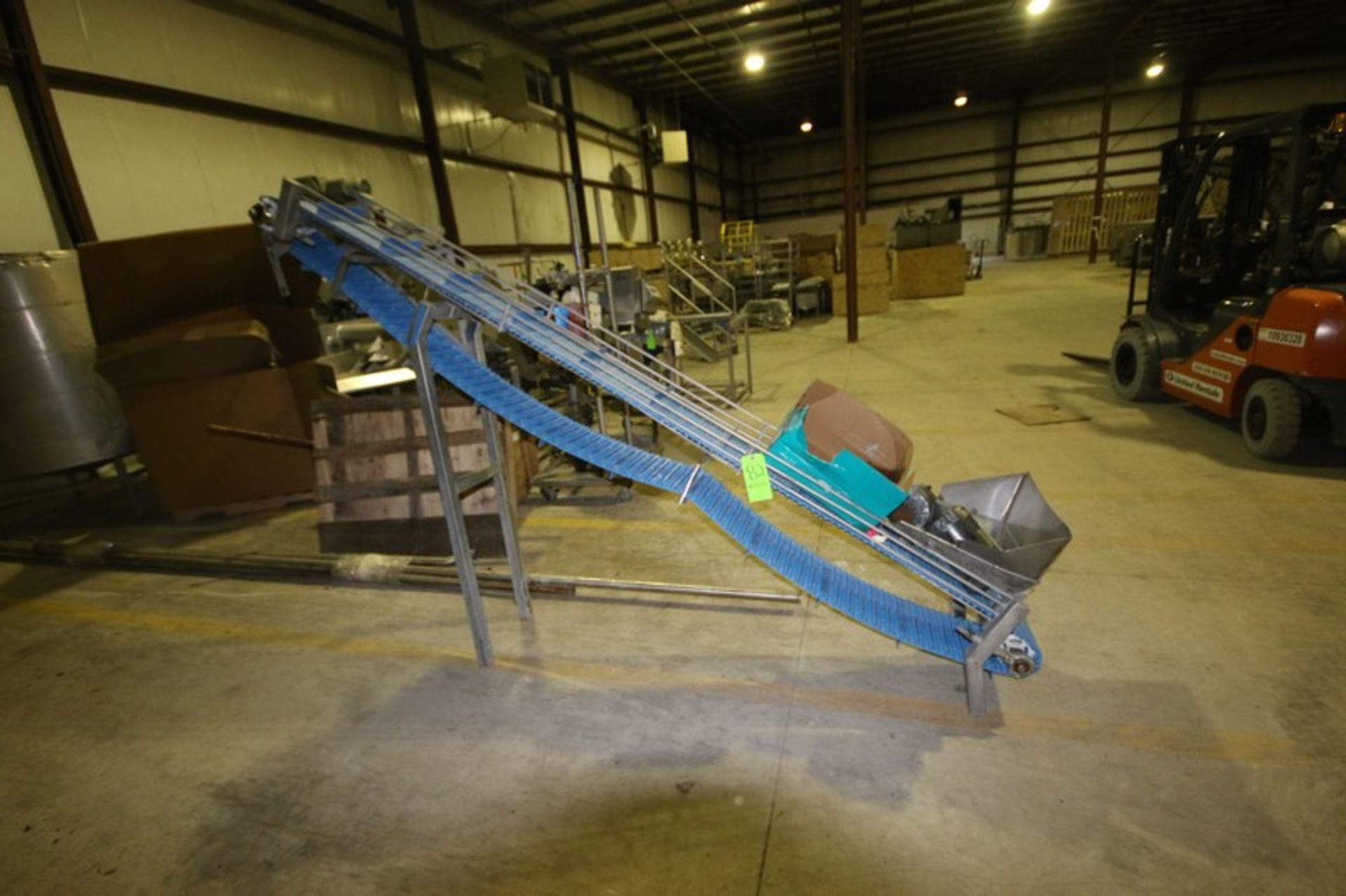 S/S Incline Conveyor, Belt to Floor: Aprox. 78" H, with Cleats, Aprox. 12" W Cleat Spacing, with S/S - Image 5 of 5