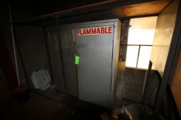 Double Door Flammable Cabinet, Overall Dims. Aprox. 4-1/2 ft. L x 15” W x 5-1/2 ft. H (LOCATED IN