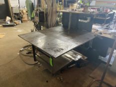 Metal Shop Table, Overall Dims.: 4 ft. 2” L x 7 ft. 5” W x 19” H, with Top Shelf (LOCATED IN