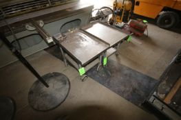 (2) S/S Tables, Overall Dims.: Aprox. 30" L x 21" W x 14" H, Mounted on Wheels (LOCATED IN