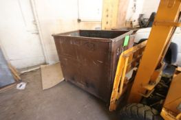 Single Wall Steel Dumpster Tote, Overall Dims. Aprox. 4 ft. 5” L x 32” W x 26” Deep (LOCATED IN
