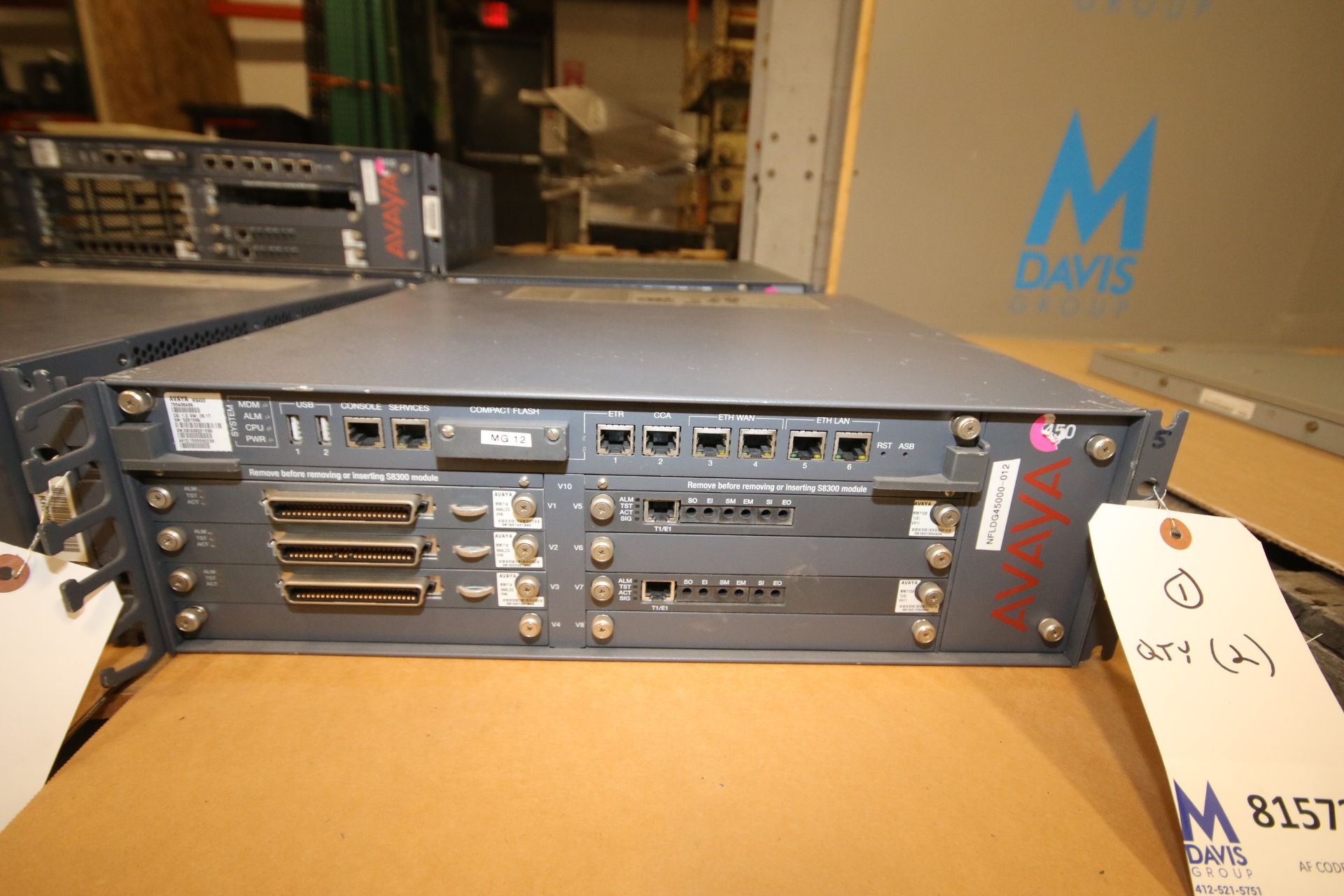 Lot of (2) AVAYA Media Gateway Rack Units, Model 450, (INV#81573)(Located @ the MDG Auction Showroom