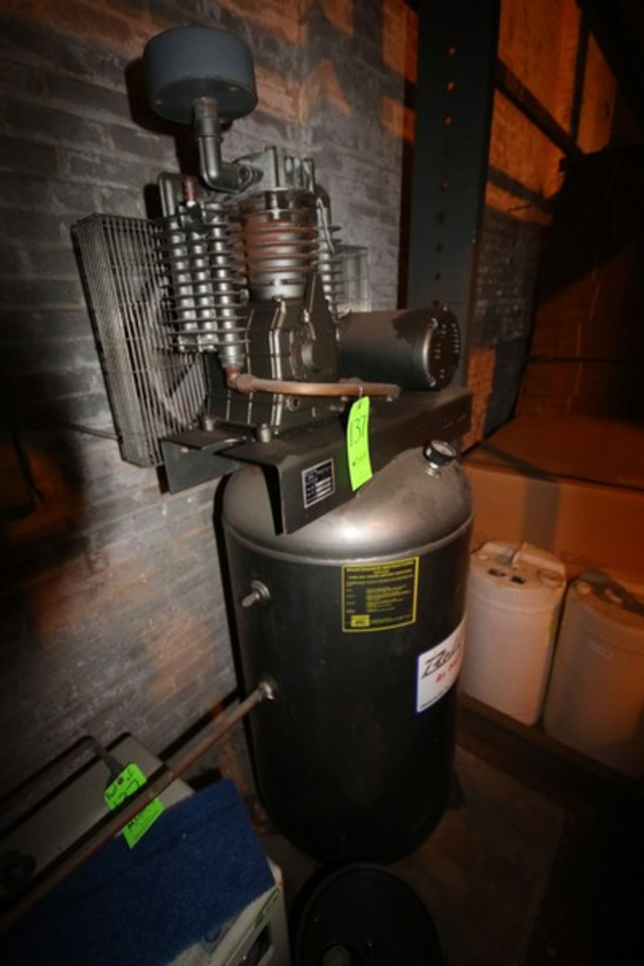 Bel Air 5 hp Air Compressor, M/N 338V, S/N 24444, with Baldor Motor, with Air Dryer (LOCATED IN - Image 3 of 3